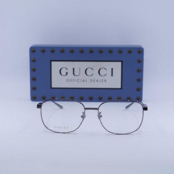 🕶️ New Gucci GG1312O 001 Eyeglasses - Ruthenium Frame 57mm - Picture 4 of 12